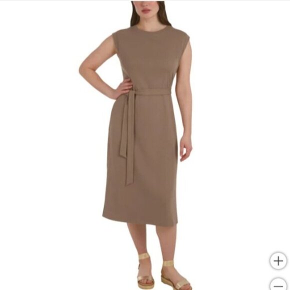Lands' End Dresses & Skirts - NEW Lands' End Women's Size L Sleeveless Rib Knit Midi Dress Brown
